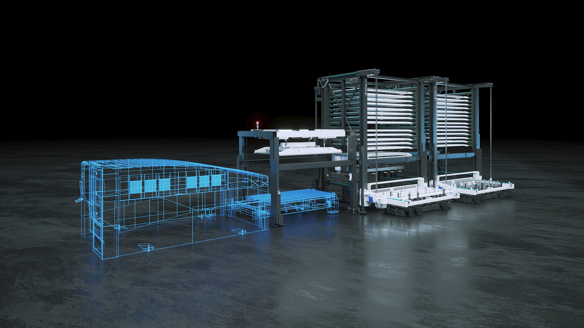 Render of automation system Eagle eTower X2