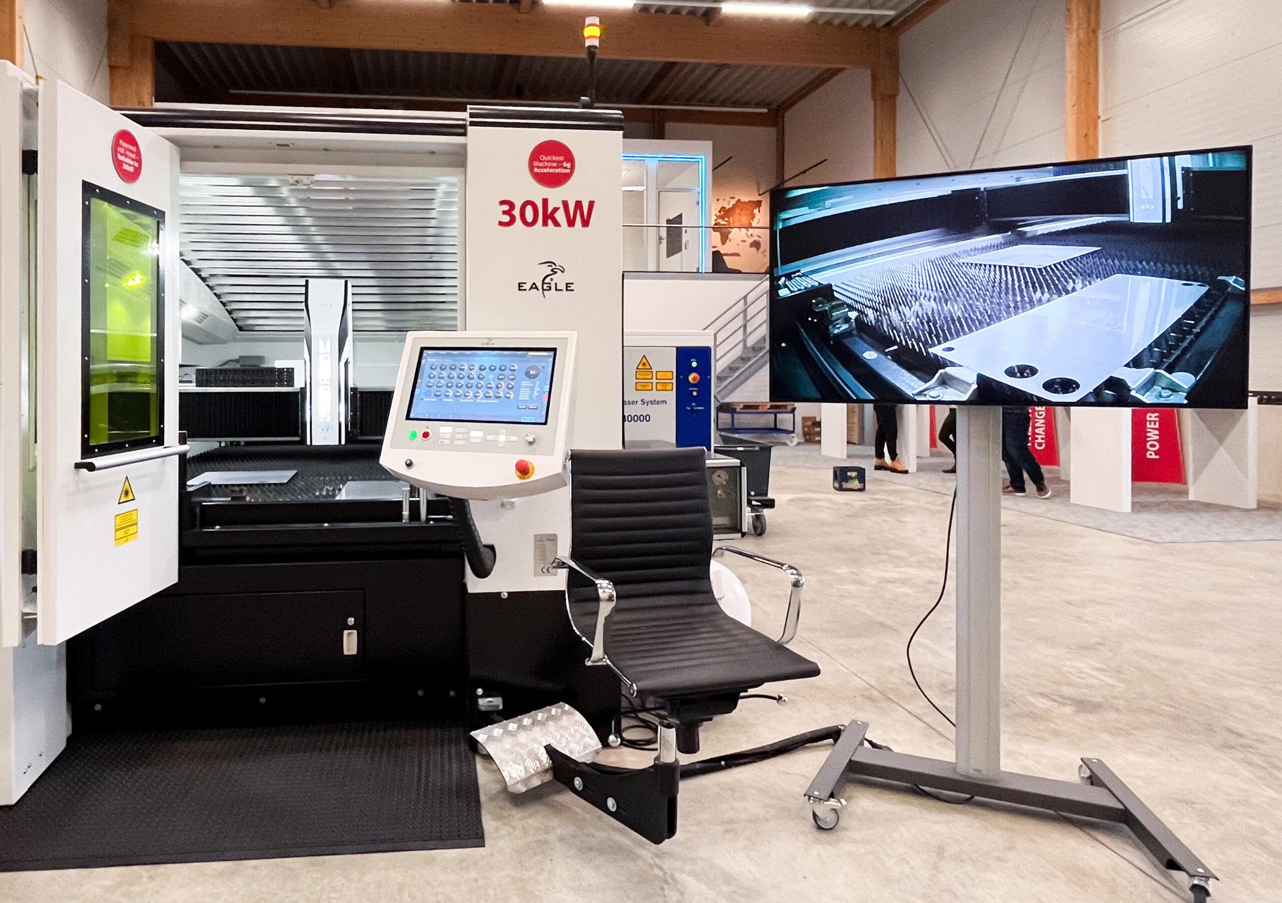 Eagle German Showroom interior shot showing iNspire fiber machine