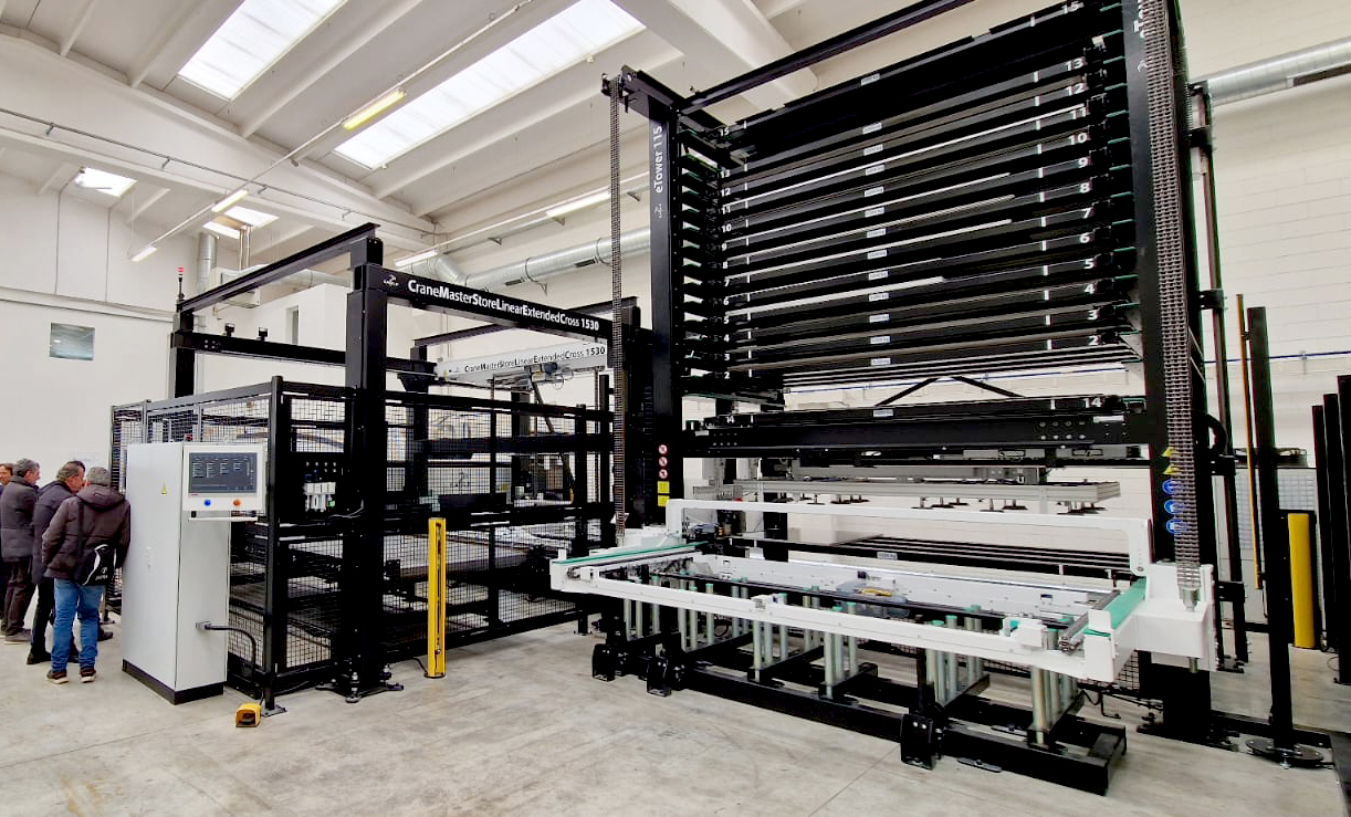 Eagle Italy Showroom interior shot showing iNspire fiber machine and automation